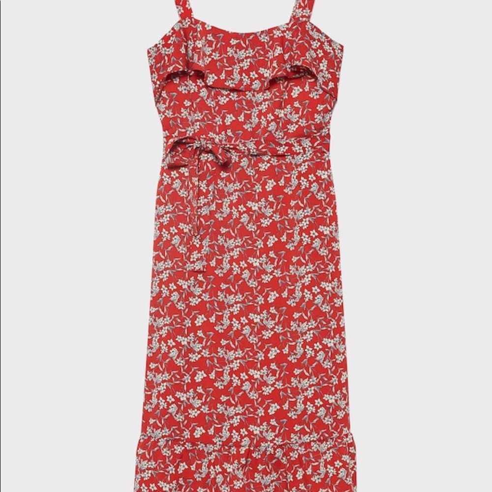 Banana Republic Floral Print Flounce Midi Sundress
